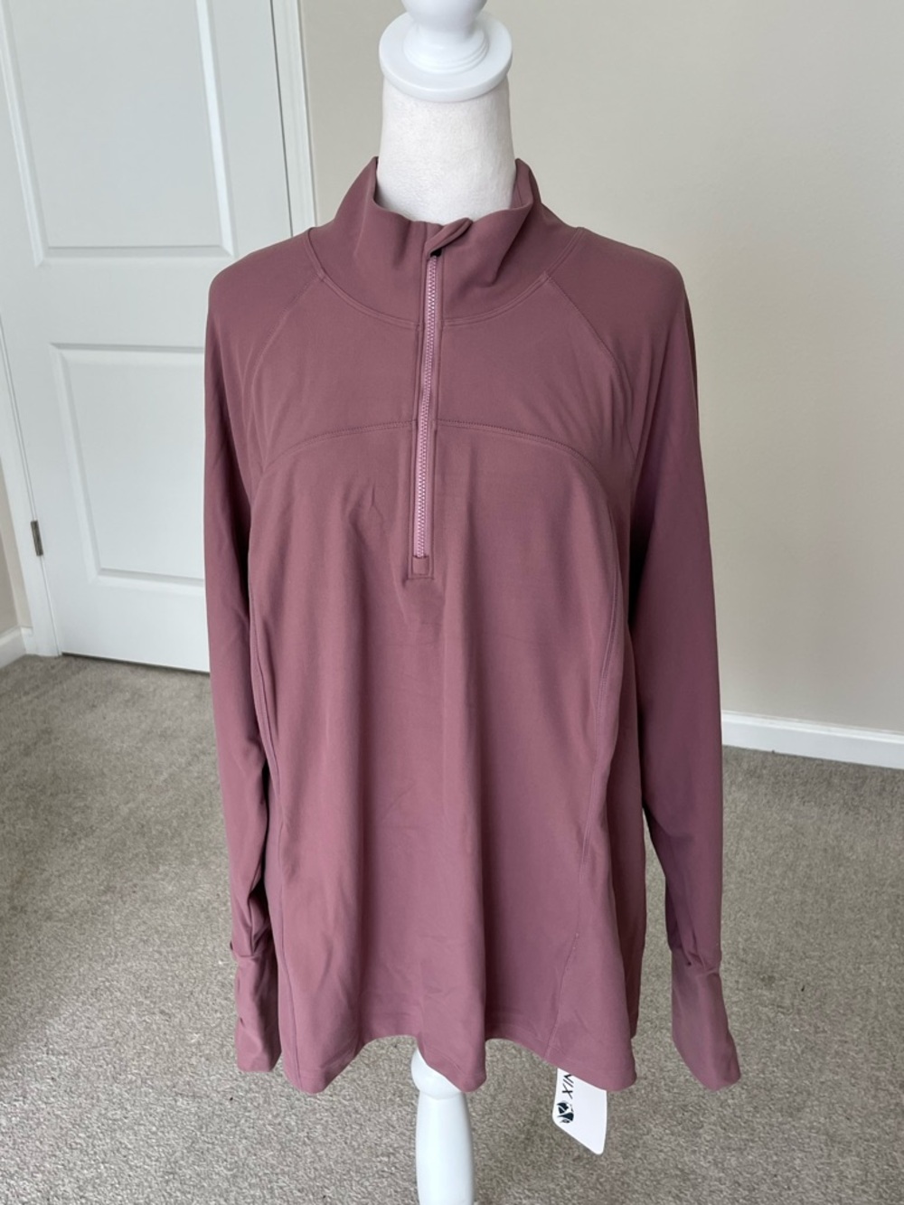 NWT Phoenix Activewear Mauve Bergen Run Quarter-Zip Pullover Size 3X